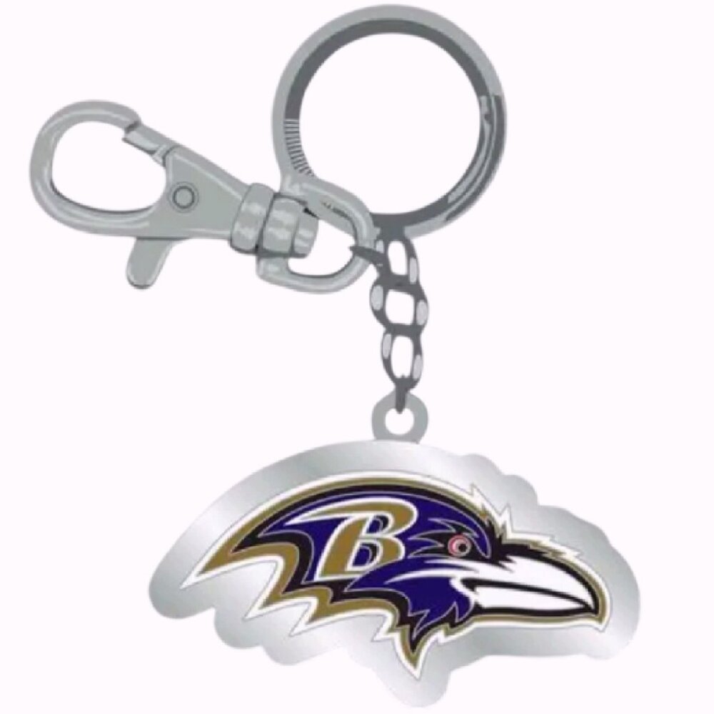 Baltimore Ravens Diecut Metal Ring Keychain - NEW Fast Ship